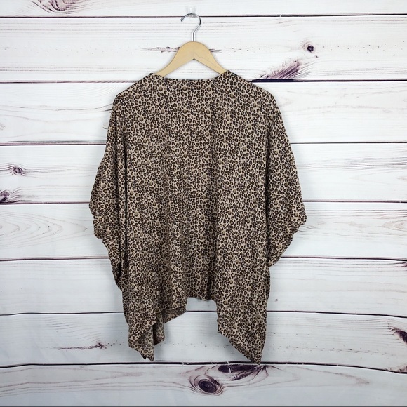 ANGIE Leopard Print Open Cardigan Kimono Small - Picture 6 of 6